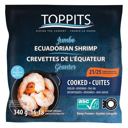 Frozen Shrimp Cooked Tail Ecuadorian 340 g
