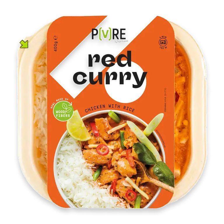 Kyckling Red Curry med Ris 400g Topsfood Pure