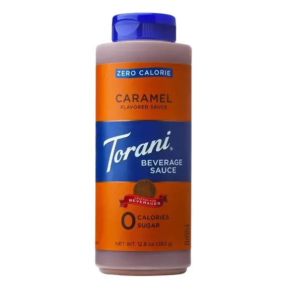 Torani Zero Calorie Sugar Free Caramel Sauce for Coffee Lattes and Milkshakes, 12.8oz
