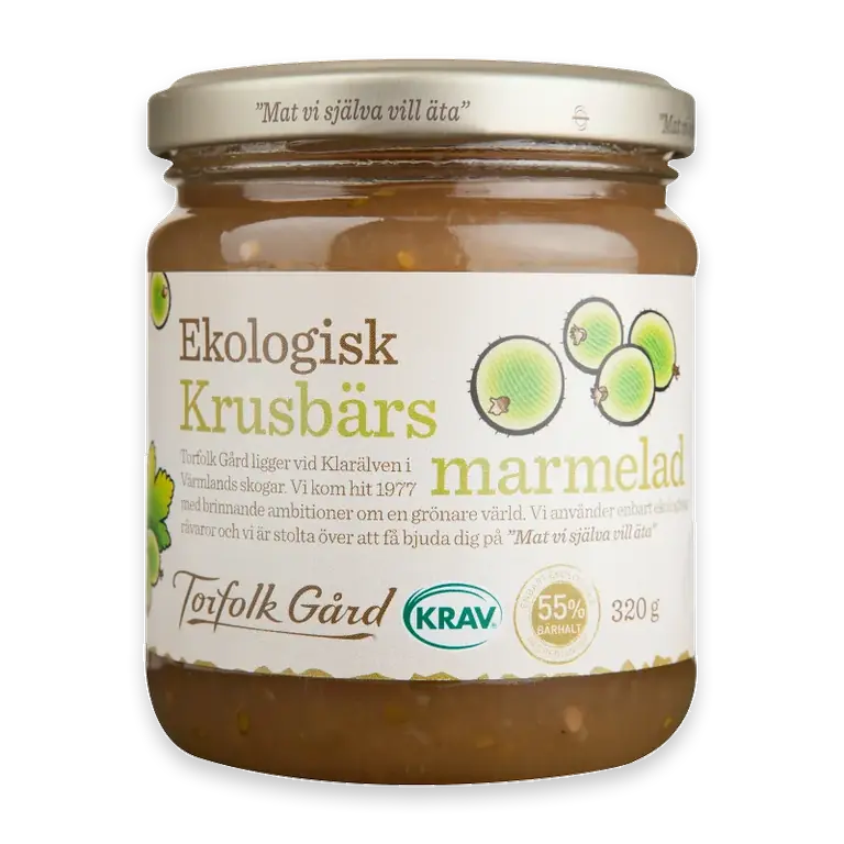 Krusbärsmarmelad 320g KRAV Torefolk Gård