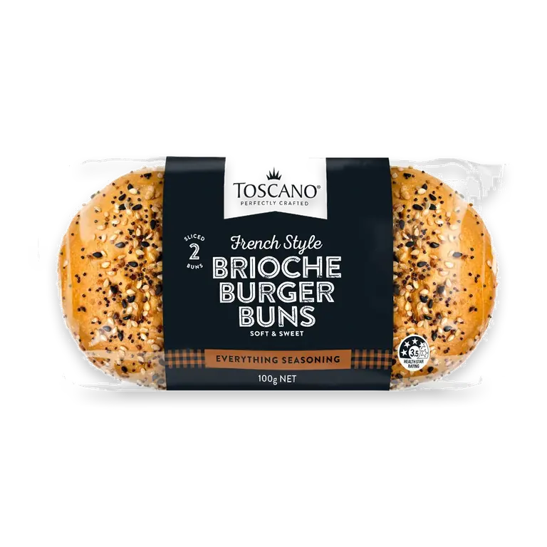 French Style Brioche Burger Buns Everything Seasoning
