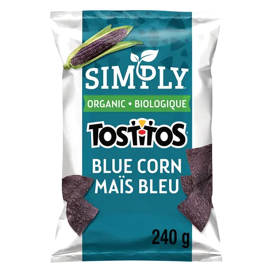 Simply Organic Tortilla Chips Tostitos Blue Corn 240 g