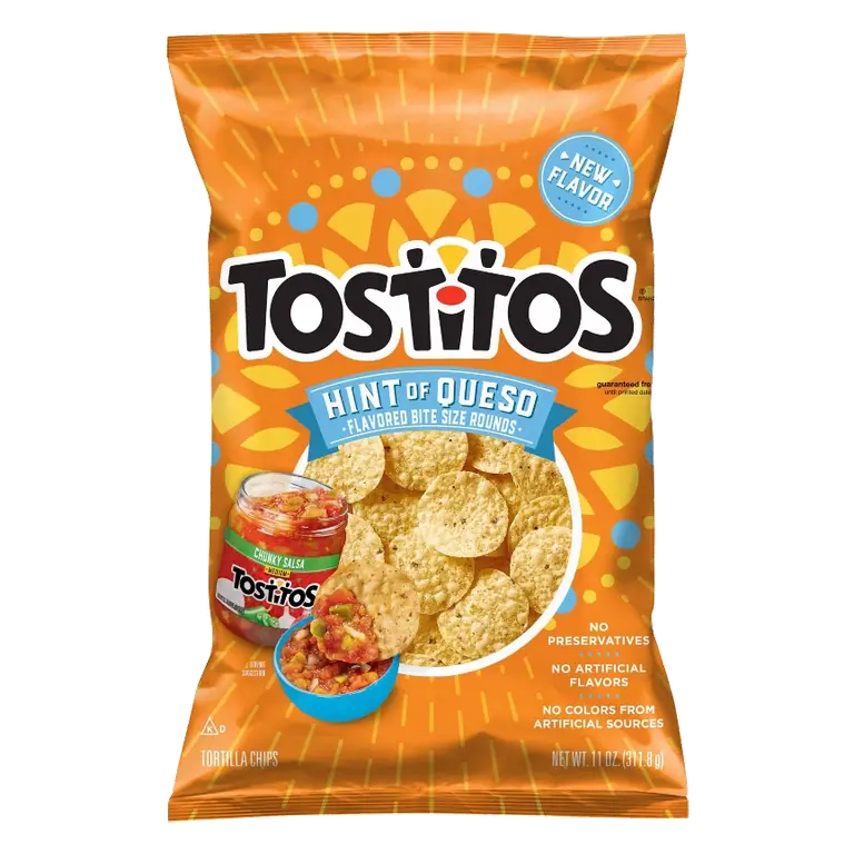 Tostitos Tortilla Chips Hint of Queso Bite Size Rounds, 11oz