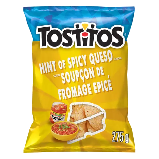 Hint of Spicy Queso flavour tortilla chips 275 g