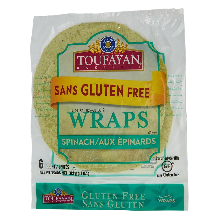 Gluten-Free Spinach Tortilla Wraps 312 g
