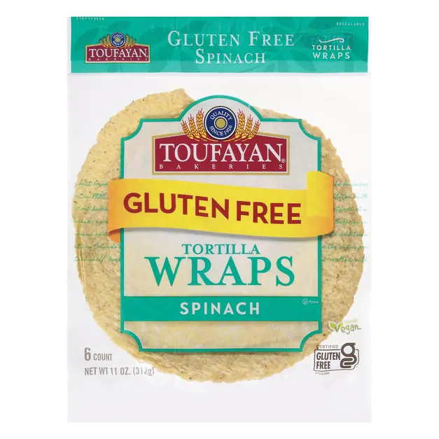 Gluten Free Spinach Wraps - 6 ct