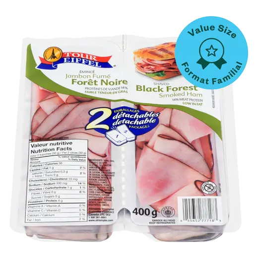 Ham Black Forest Smoked Shaved Value Size 400 g