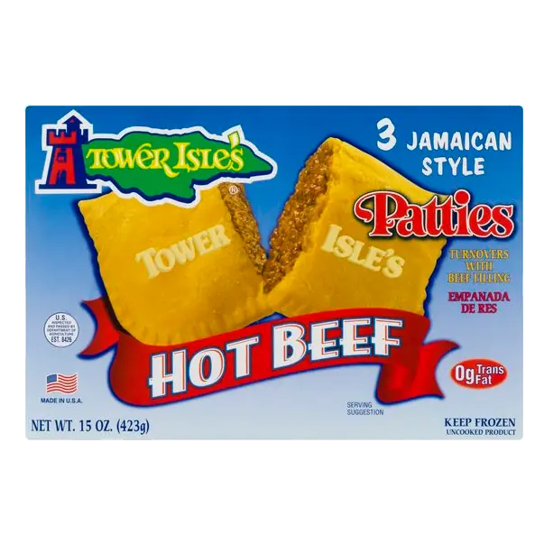 Jamaican Style Hot Beef Turnover Patties - 3 ct Frozen