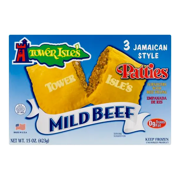 Jamaican Style Mild Beef Turnover Patties - 3 ct Frozen