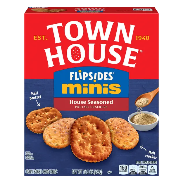 FlipSides Minis House Seasoned Pretzel Crackers