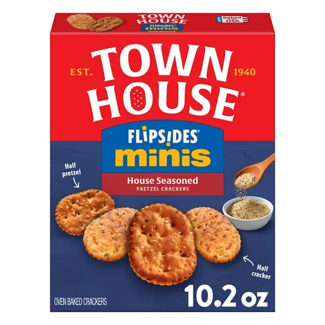 House Seasoned Pretzel Flipsides Oven Baked Crackers Minis