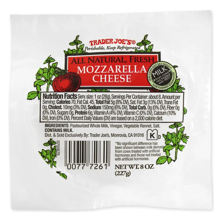All Natural Fresh Mozzarella Cheese