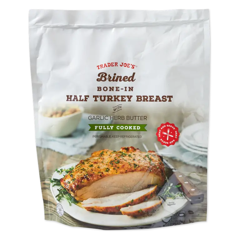 Brined Bone-In Half Turkey Breast Fully Cooked