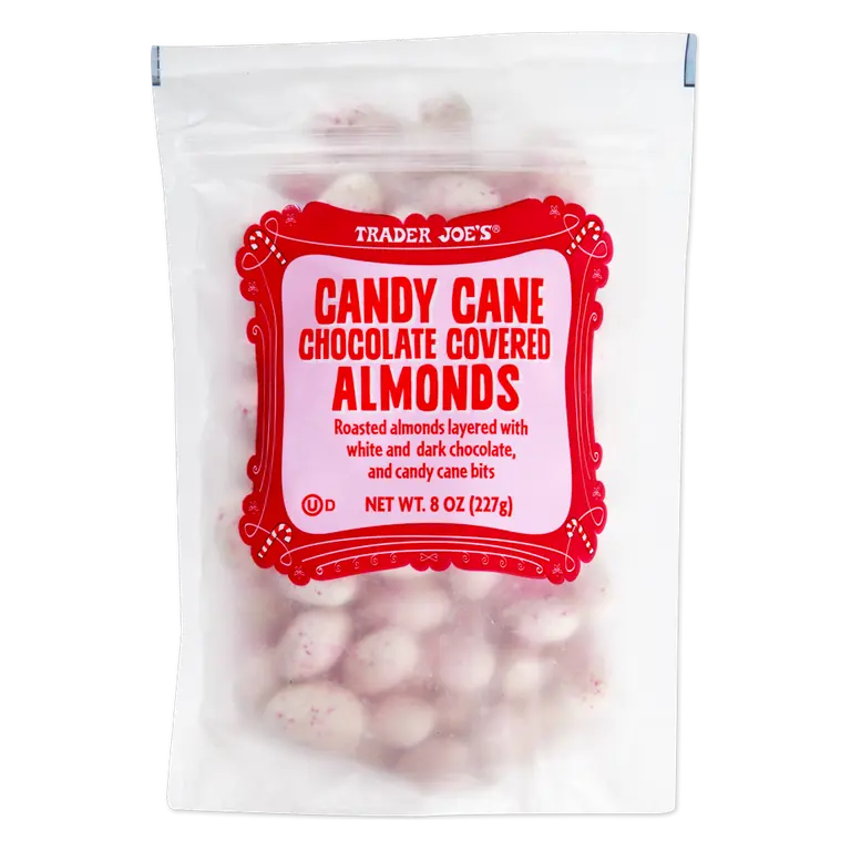 Candy Cane Chocolate Covered Almonds