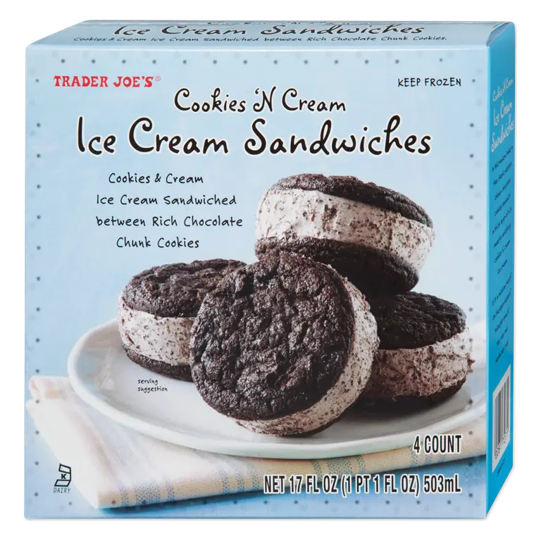 Cookies 'N Cream Ice Cream Sandwiches