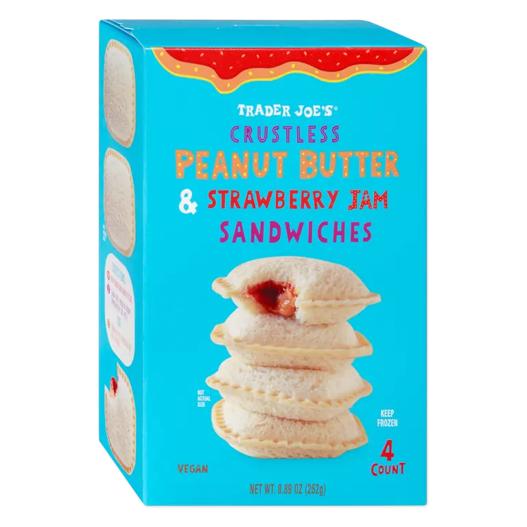 Crustless Peanut Butter & Strawberry Jam Sandwiches