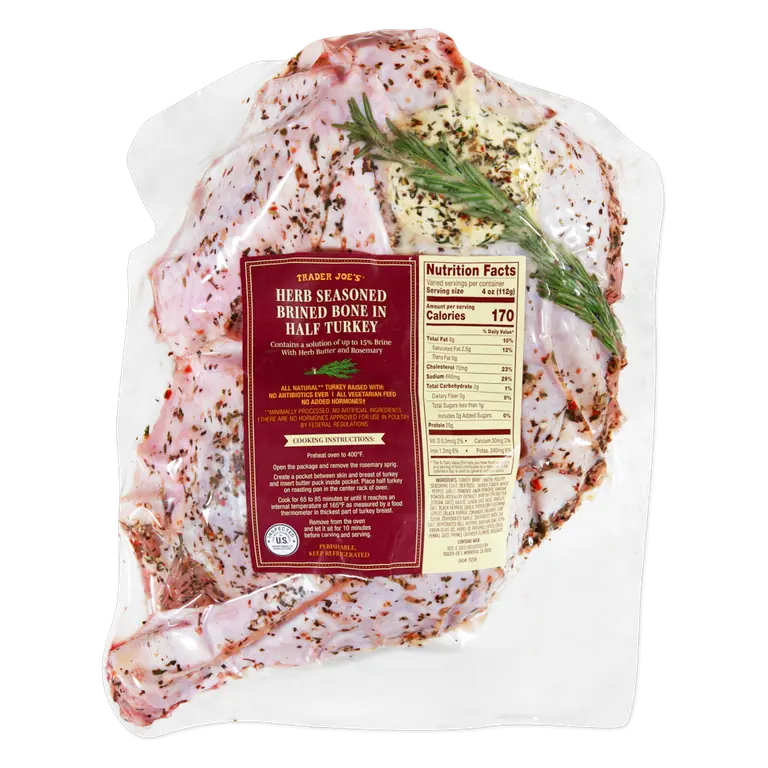 Herb Seasoned Brined Bone In Half Turkey