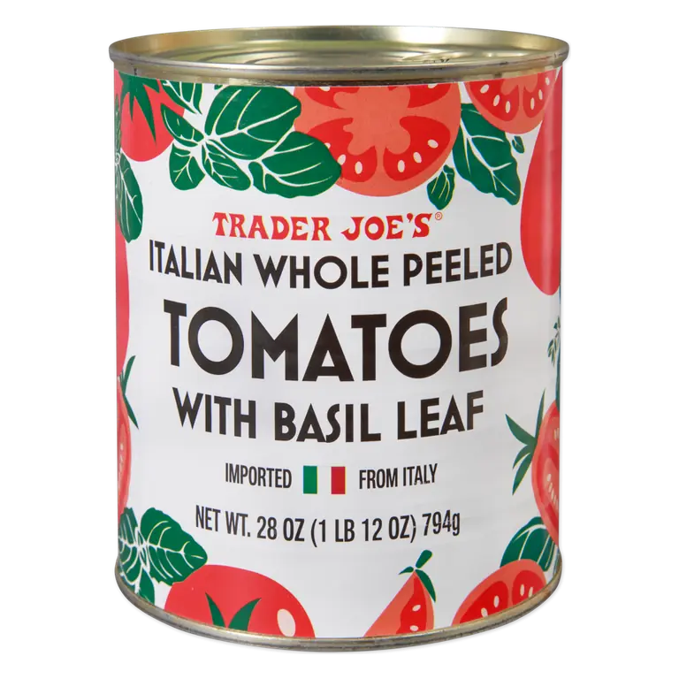 Italian Whole Peeled Tomatoes with Basil Leaf