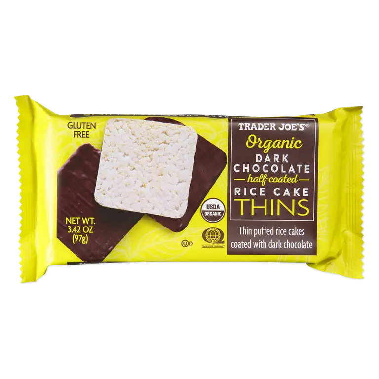 Organic Dark Chocolate Half-Coated Rice Cake Thins