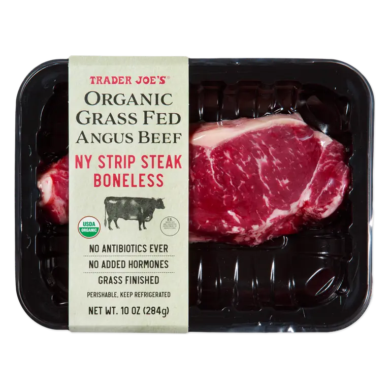 Organic Grass Fed NY Strip Steak Boneless