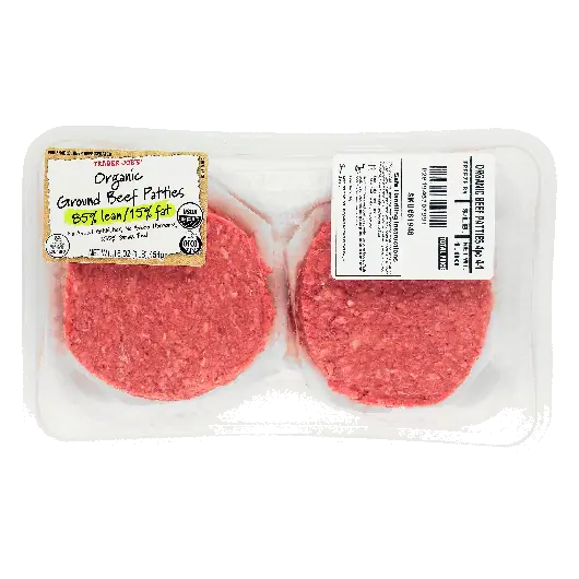 Organic Ground Beef Patties 85/15