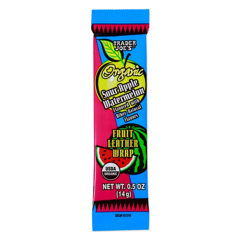 Organic Sour Apple Watermelon Fruit Leather Wrap