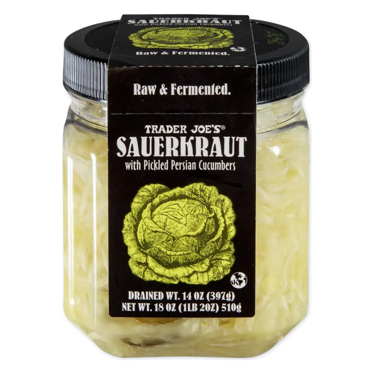 Sauerkraut with Pickled Persian Cucumbers