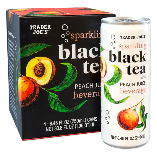 Sparkling Black Tea with Peach Juice Beverage