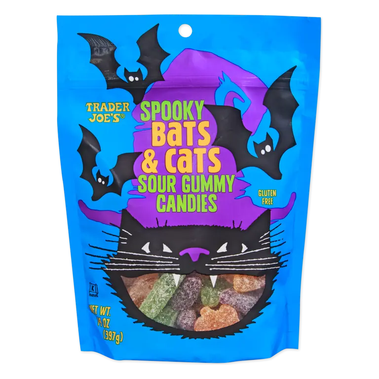 Spooky Bats & Cats Sour Gummy Candies