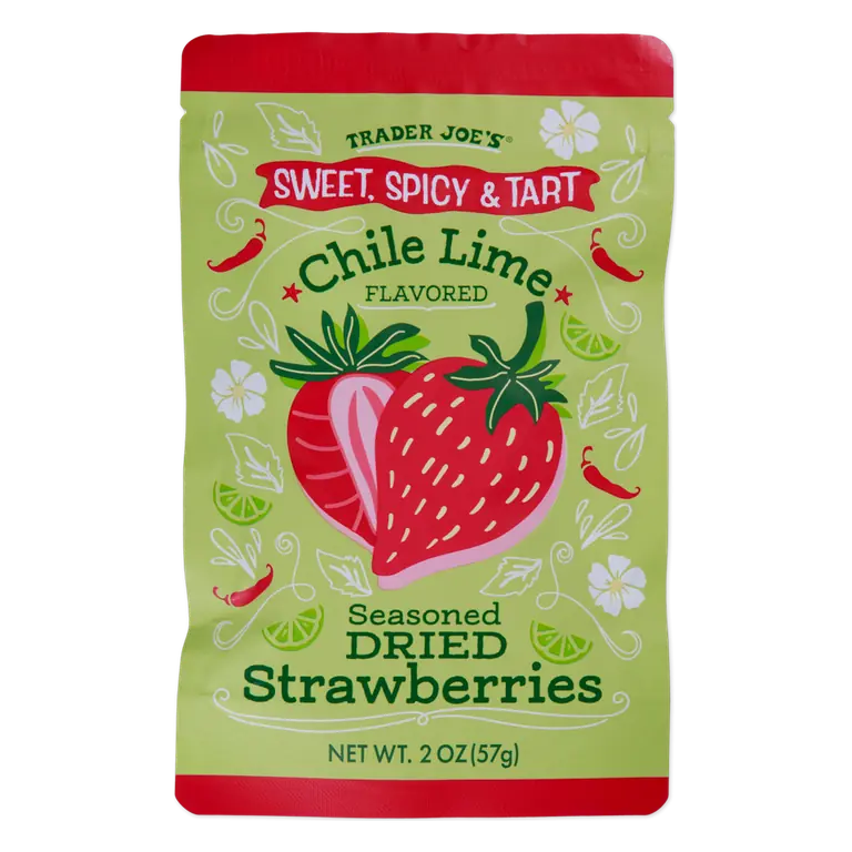Sweet, Spicy & Tart Chile Lime Flavored Seasoned Dried Strawberries