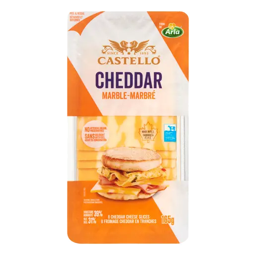 Castello Sliced Cheese Cheddar Marble 8 Slices 165 g
