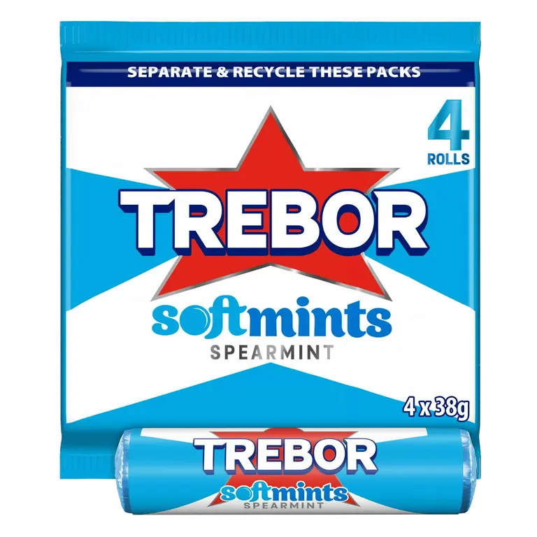Spearmint Mints Rolls Multipack x4 38g