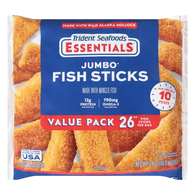 Trident Essentials Jumbo Fish Sticks Value Pack, 26Ct