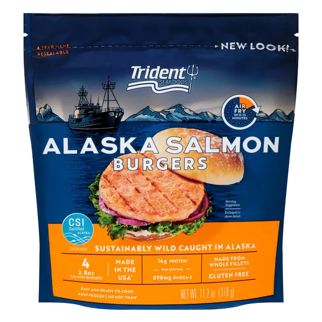 Wild Caught Alaska Salmon Burgers - 4 ct Frozen