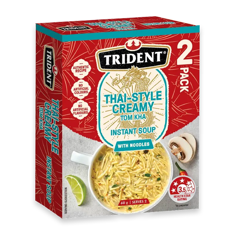Thai-Style Creamy Tom Kha Instant Soup With Noodles