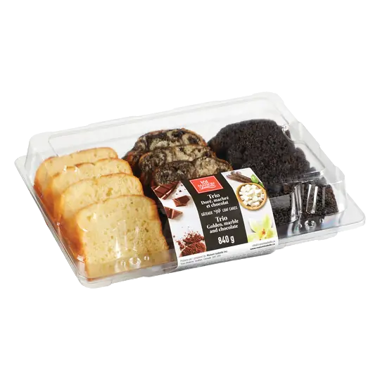 Trio Frozen Loaf Cake Chocolate Golden & Marble 840 g