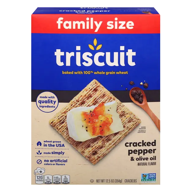 Cracked Pepper & Olive Oil Whole Grain Wheat Crackers Family Size