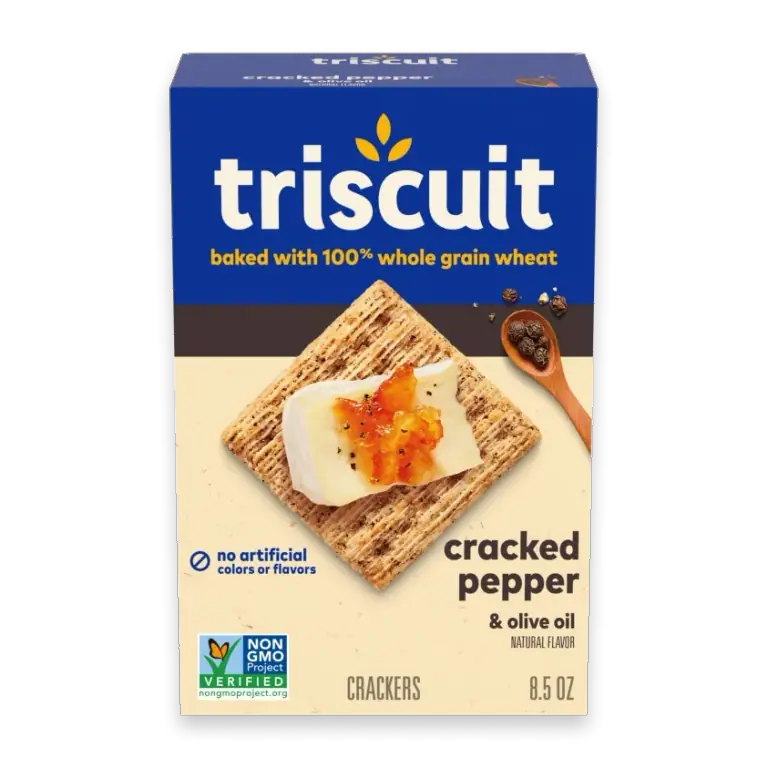 Cracked Pepper & Olive Oil Whole Grain Wheat Crackers