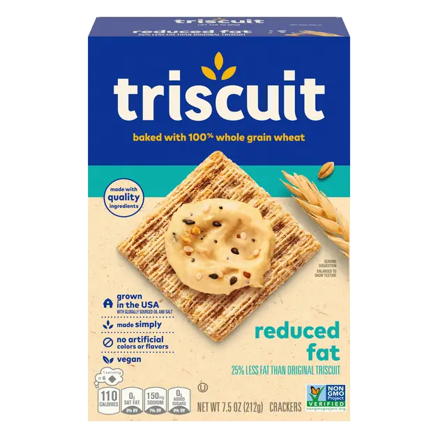 Reduced Fat Vegan Whole Grain Wheat Crackers