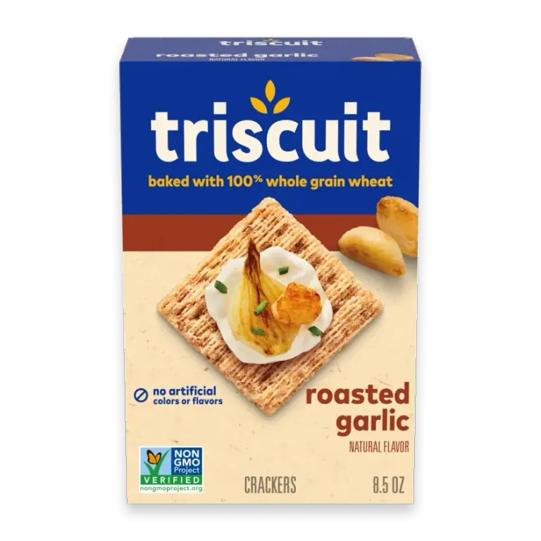 Roasted Garlic Whole Grain Wheat Crackers