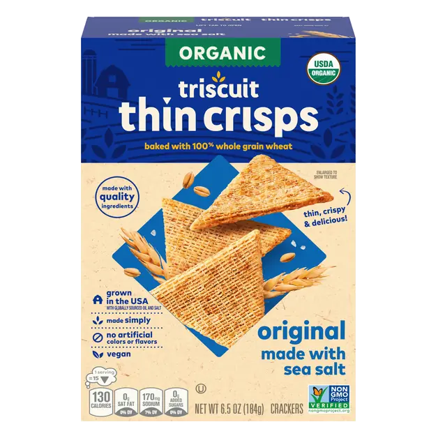 Thin Crisps Organic Original Whole Grain Wheat Crackers