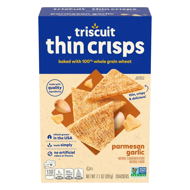 Thin Crisps Parmesan Garlic Whole Grain Wheat Crackers