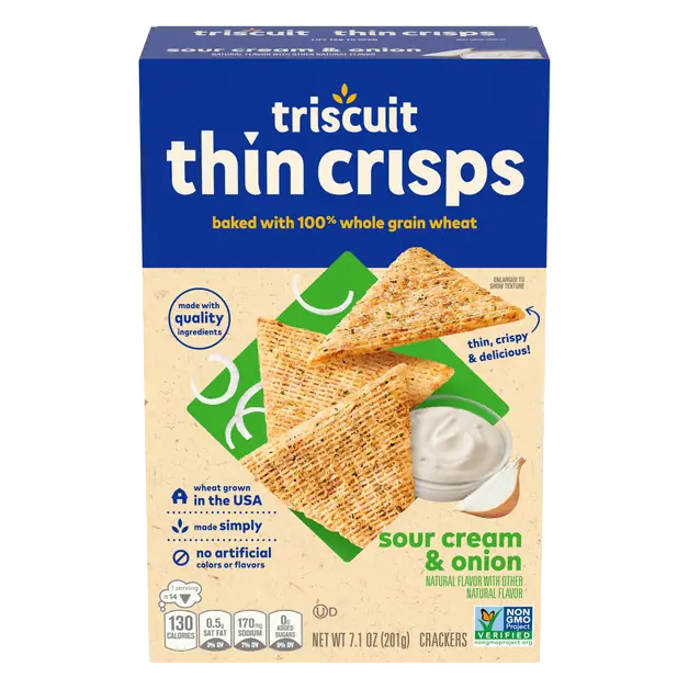 Thin Crisps Sour Cream & Onion Whole Grain Wheat Crackers