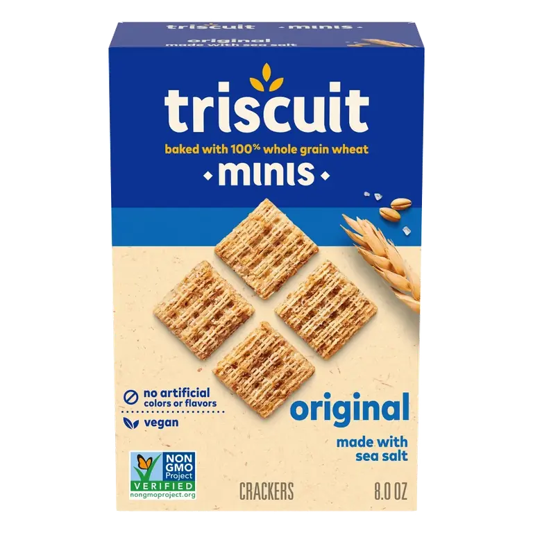 Triscuit Minis Original Whole Grain Wheat Vegan Crackers, 8oz