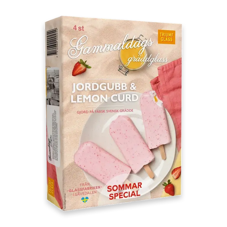 Glass Jordgubb & Lemon Curd 4-p
