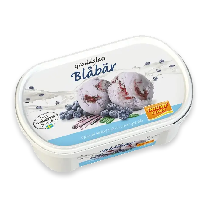 Gräddglass Blåbär Laktosfri 0,5l