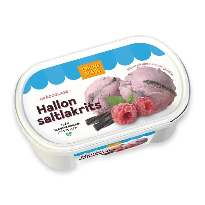 Gräddglass Hallon & saltlakrits 500ml