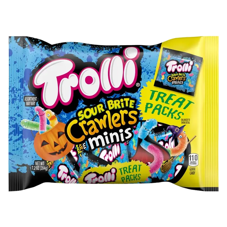 Trolli Halloween Sour Brite Crawlers Canduy Treat Size, 7.2oz