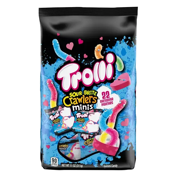 Sour Brite Crawlers Exchange Pouches Cherry Lemon/Strawberry Grape/Orange Lime Minis Gummi Candy