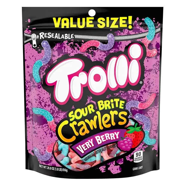 Sour Brite Crawlers Very Berry Gummi Candy Value Size